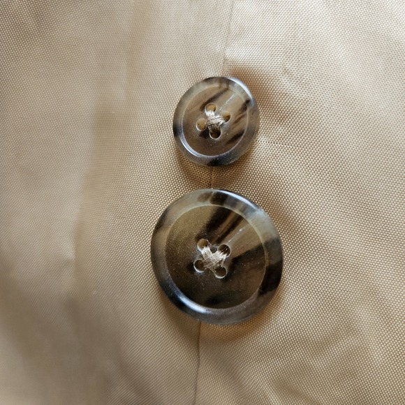 Linda Allard/Ellen Tracy SZ 10 100% Silk Shiny Tan Gold Blazer Designer Classic - Picture 6 of 13